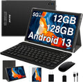 Black 12GB RAM 128GB ROM 10 Inch Android Tablet with Keyboard Y604846