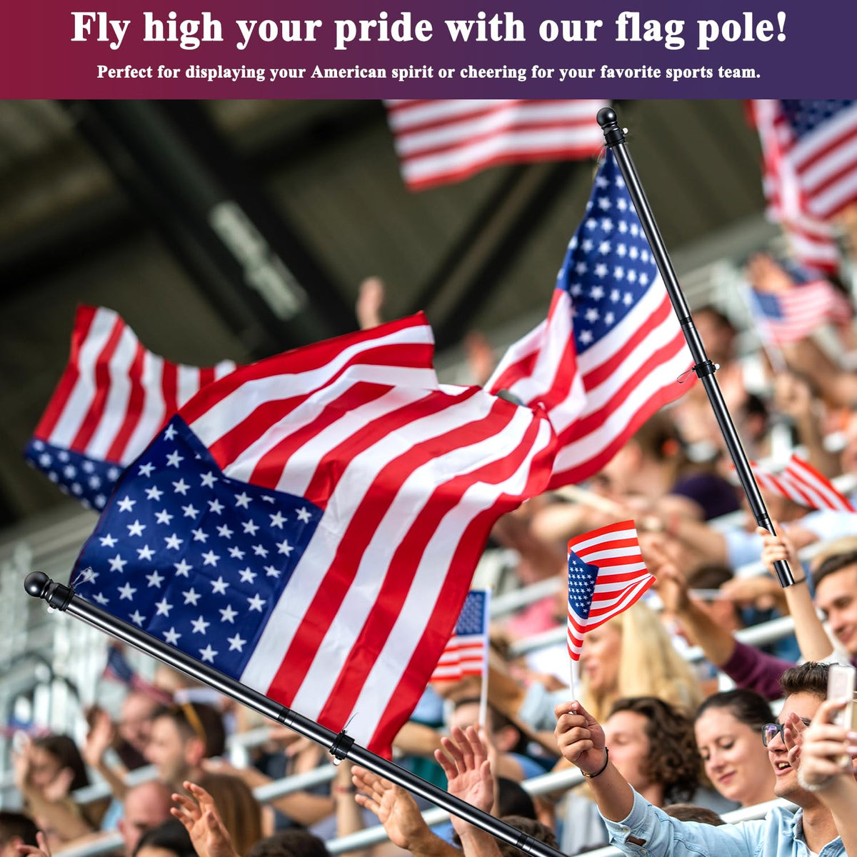 Tangle Free Stainless Steel Flag Pole Kit with Bracket W391647