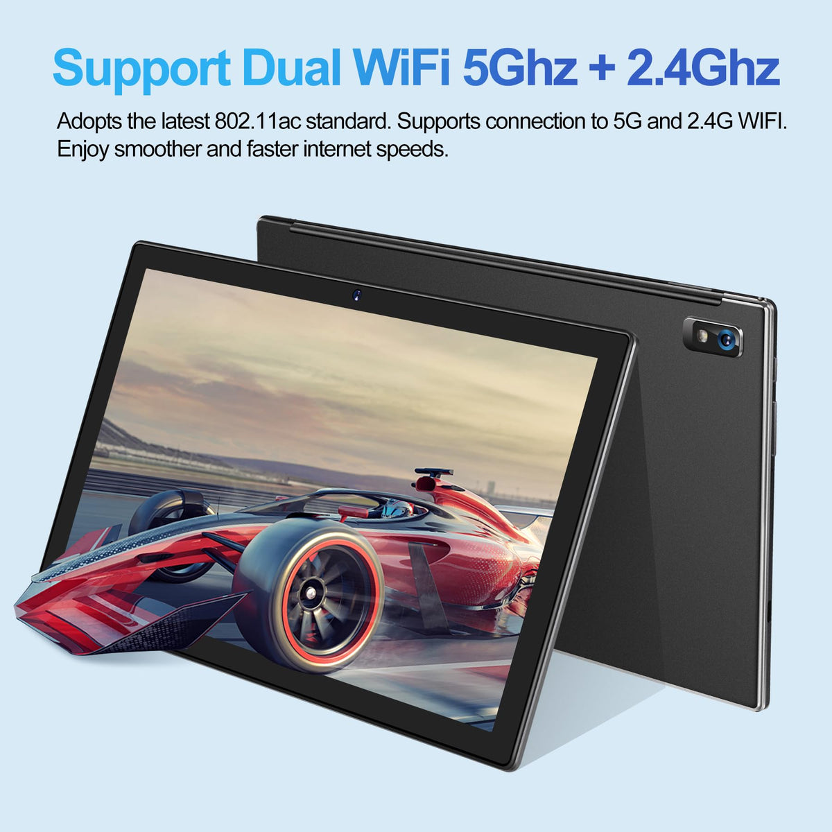 Black 12GB RAM 128GB ROM 10 Inch Android Tablet with Keyboard Y604846