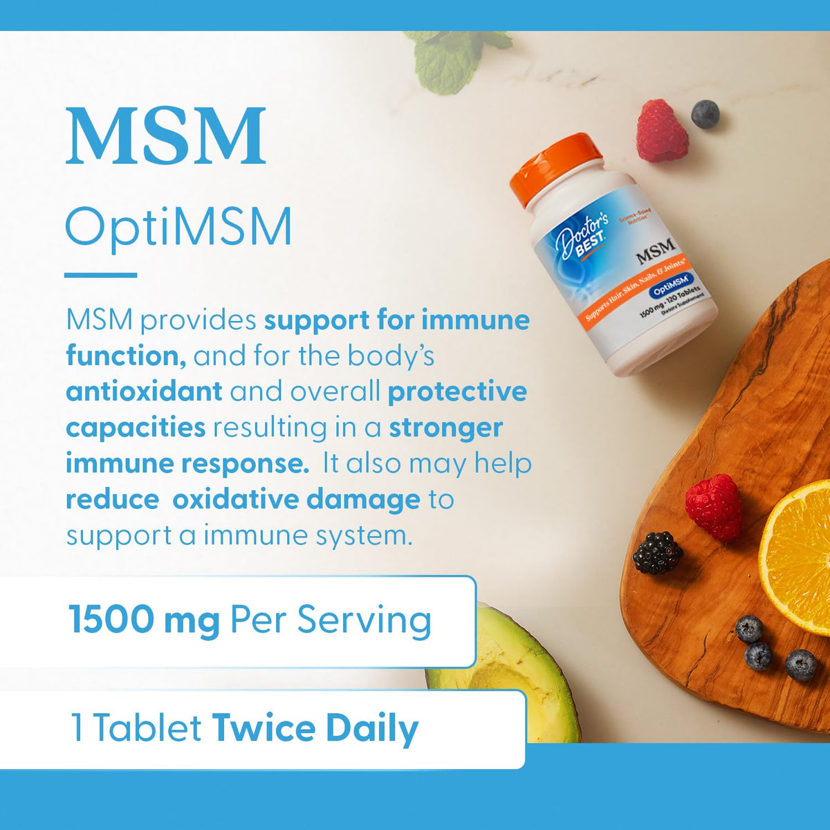 MSM Supplement 1500mg 120 Tablets T376227