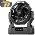 Battery Operated Portable Fan with 4 Speeds, 3 Timers & 2 Light Modes, Black V86330