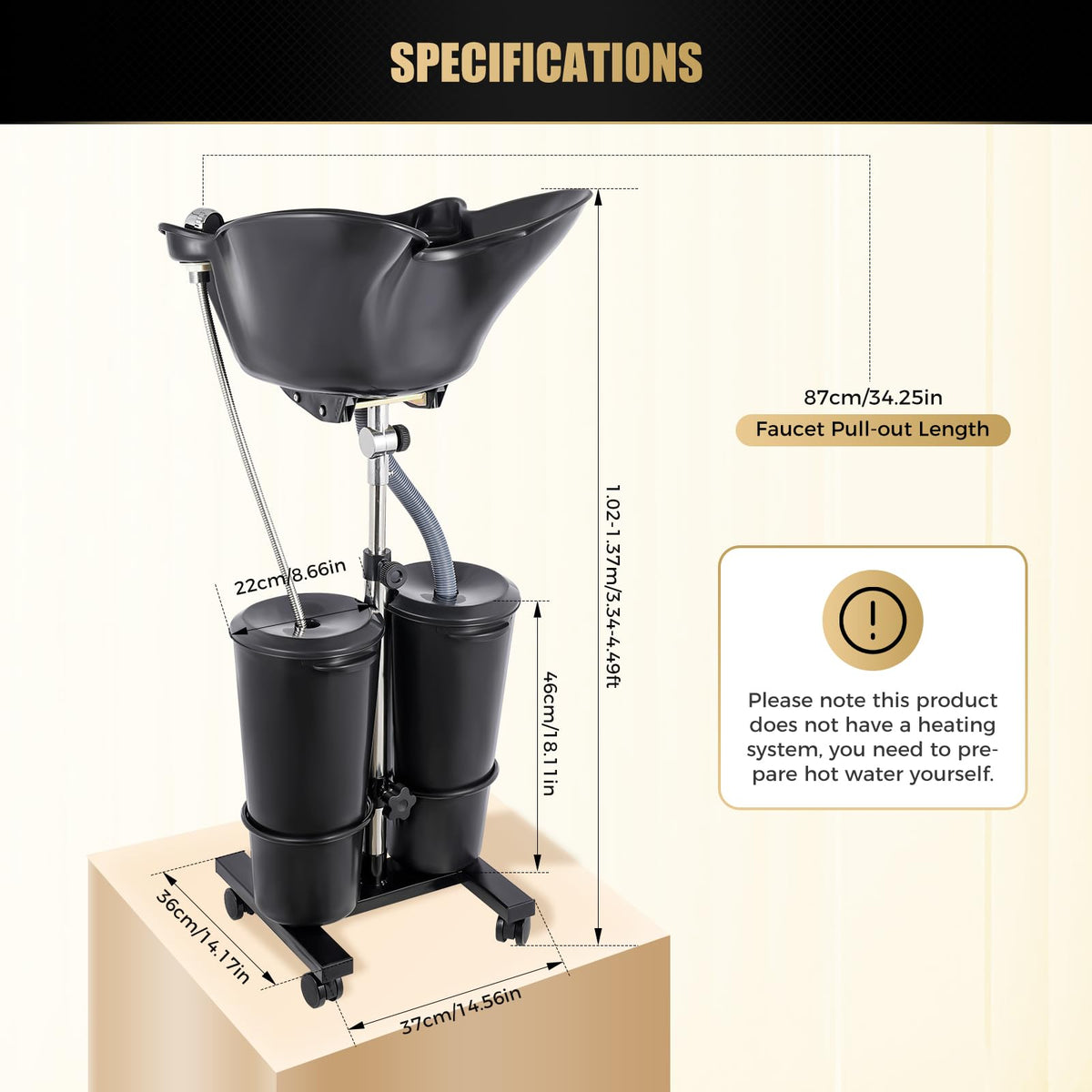 Portable Shampoo Basin with 2 Water Buckets Z9838