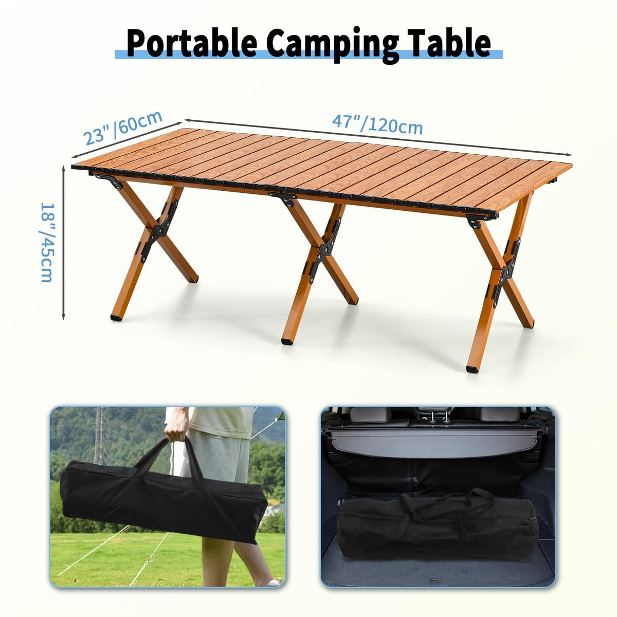 4Ft Aluminum Folding Camping Table W3527