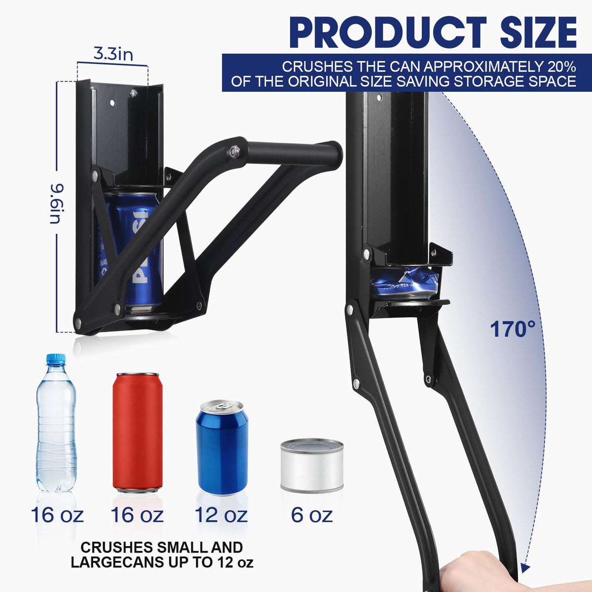 High-Strength Alloy Wall-Mounted Can Crusher T6091