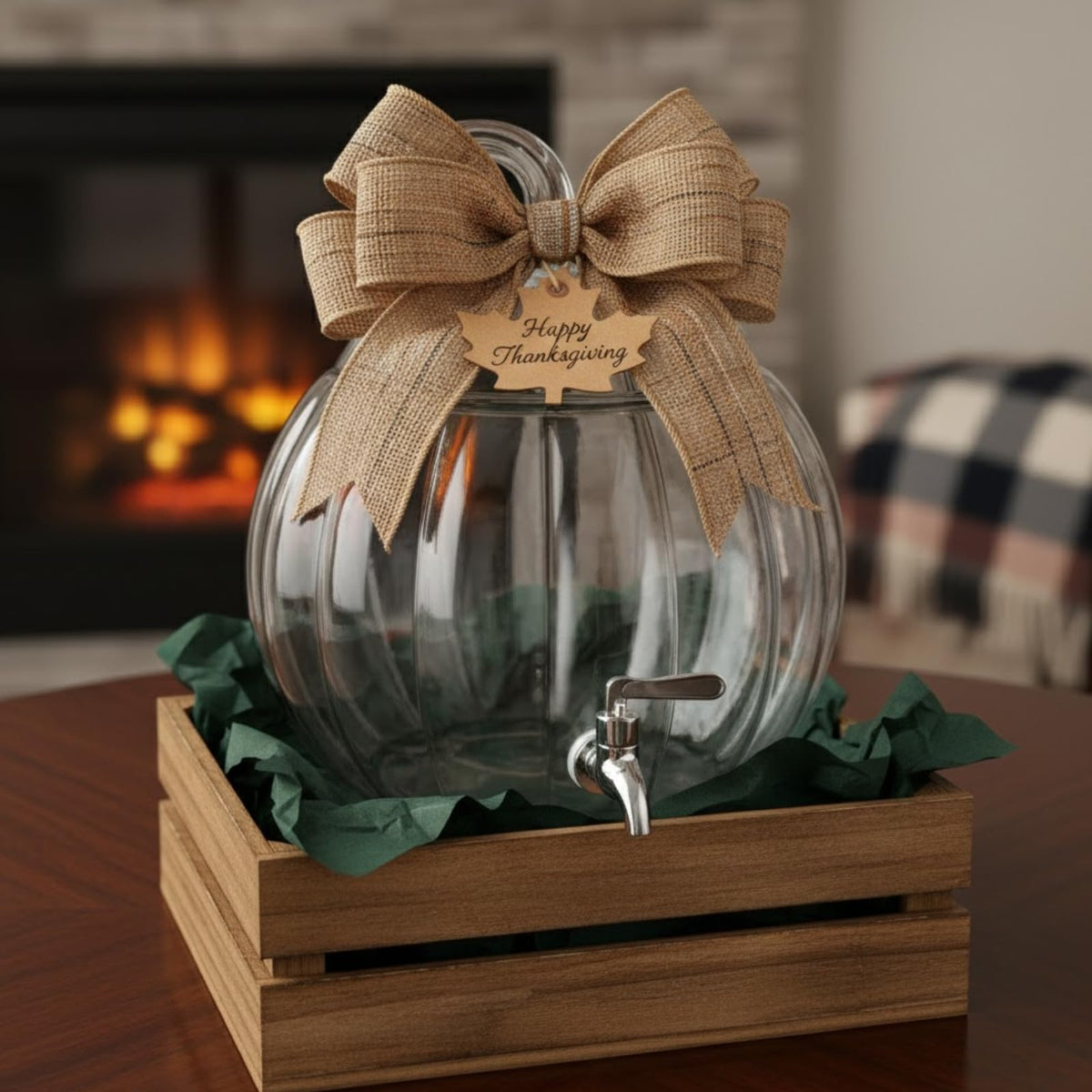 Glass Pumpkin Drink Dispenser 2 Gallon N73206
