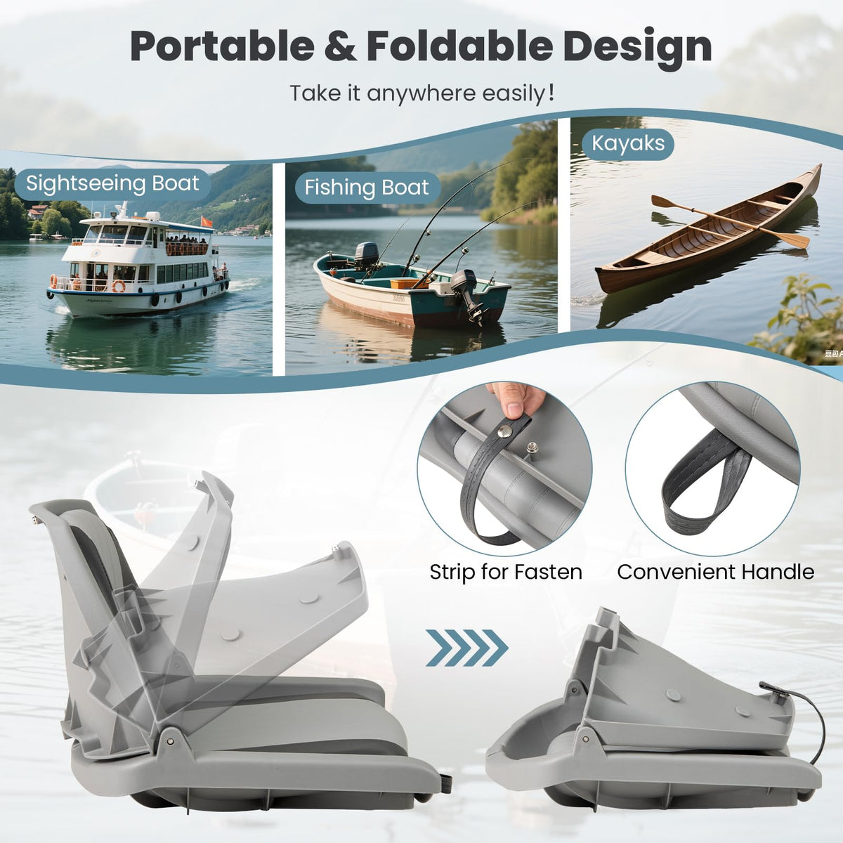 Folding Low Back Boat Seats P707