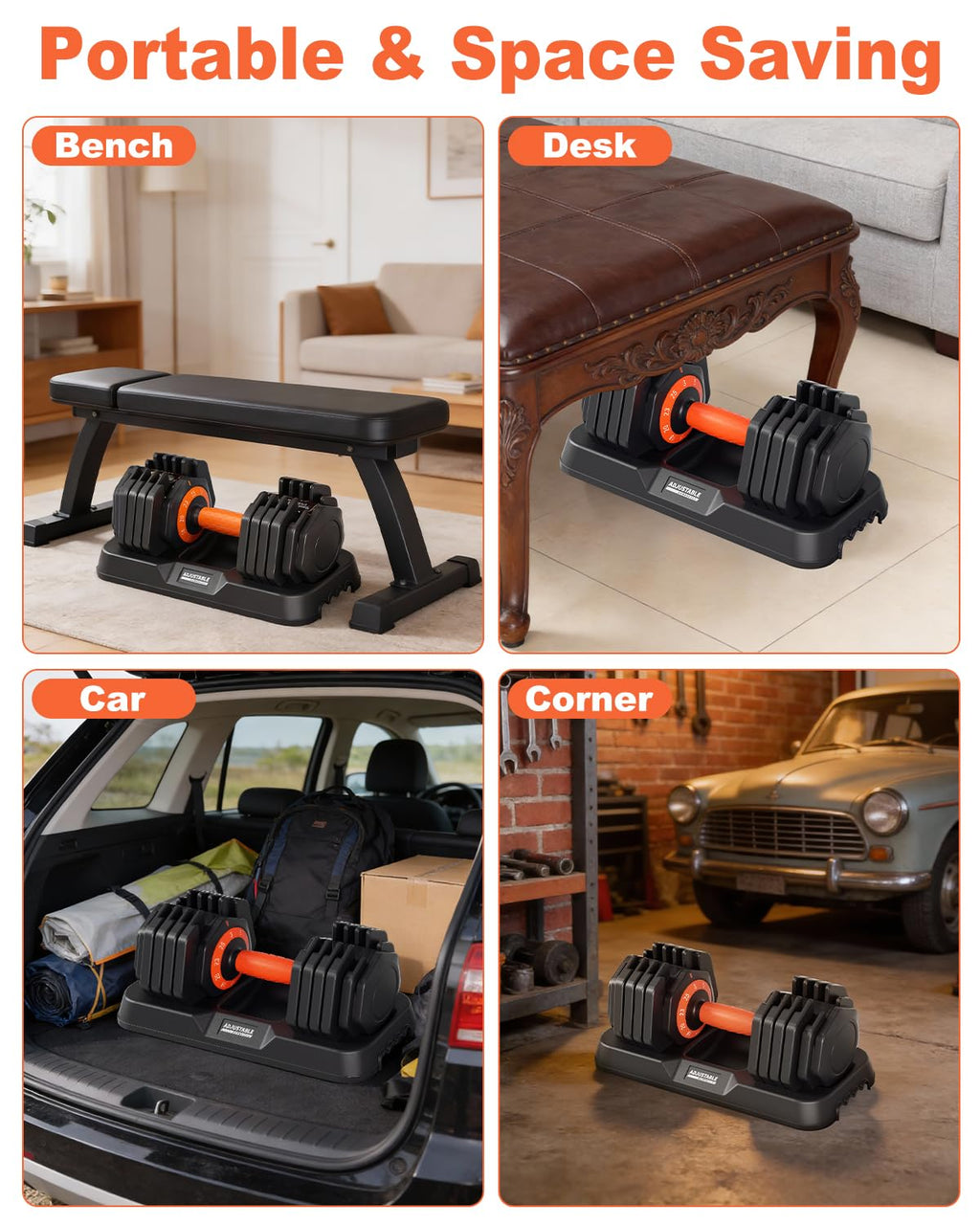 Adjustable Dumbbell Set 25lb/50lb E689