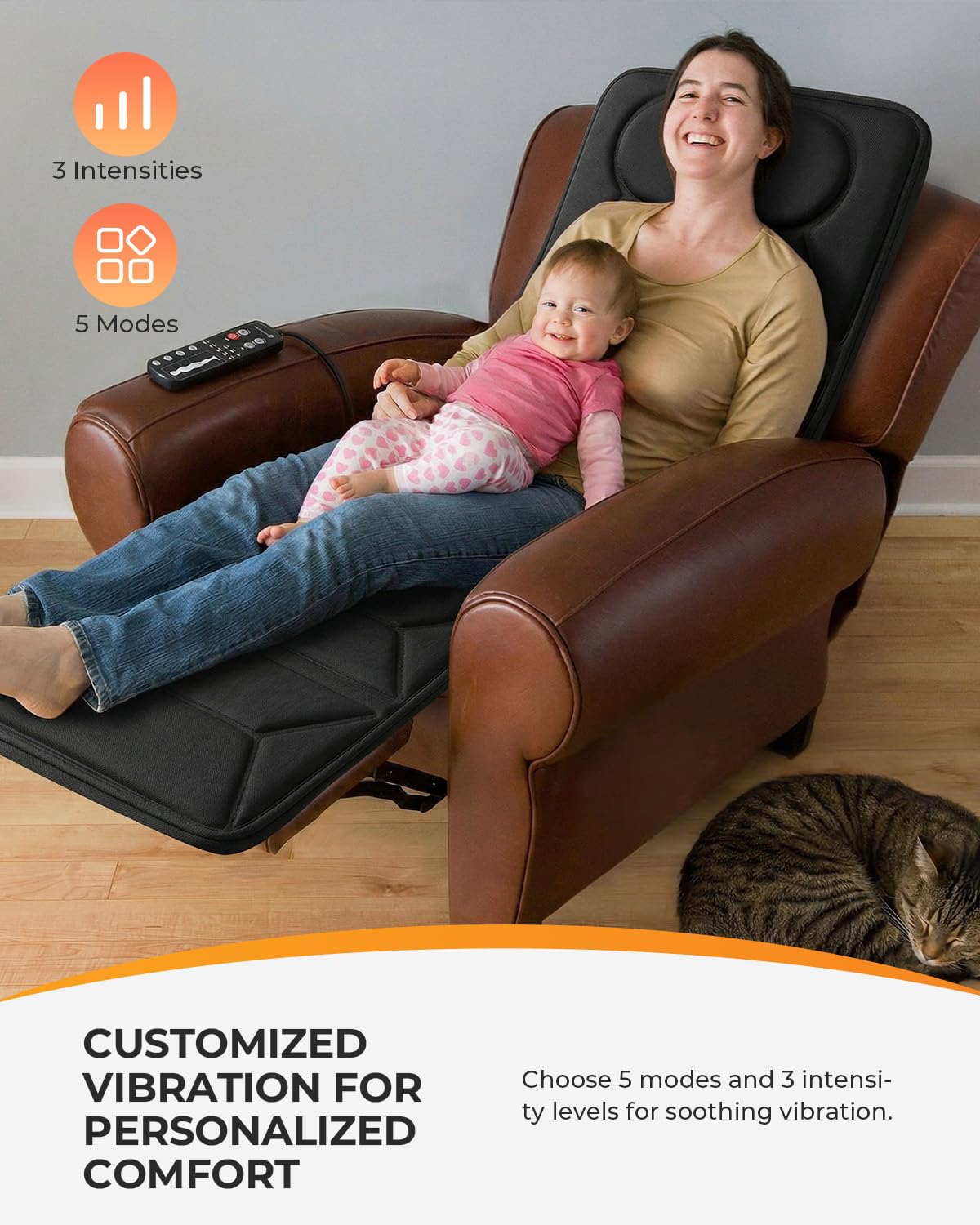 Heated Full Body Massage Pad with Vibration T27376