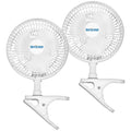 White 2-Pack 6" Clip-On Table Fan with 2 Quiet Speeds T893