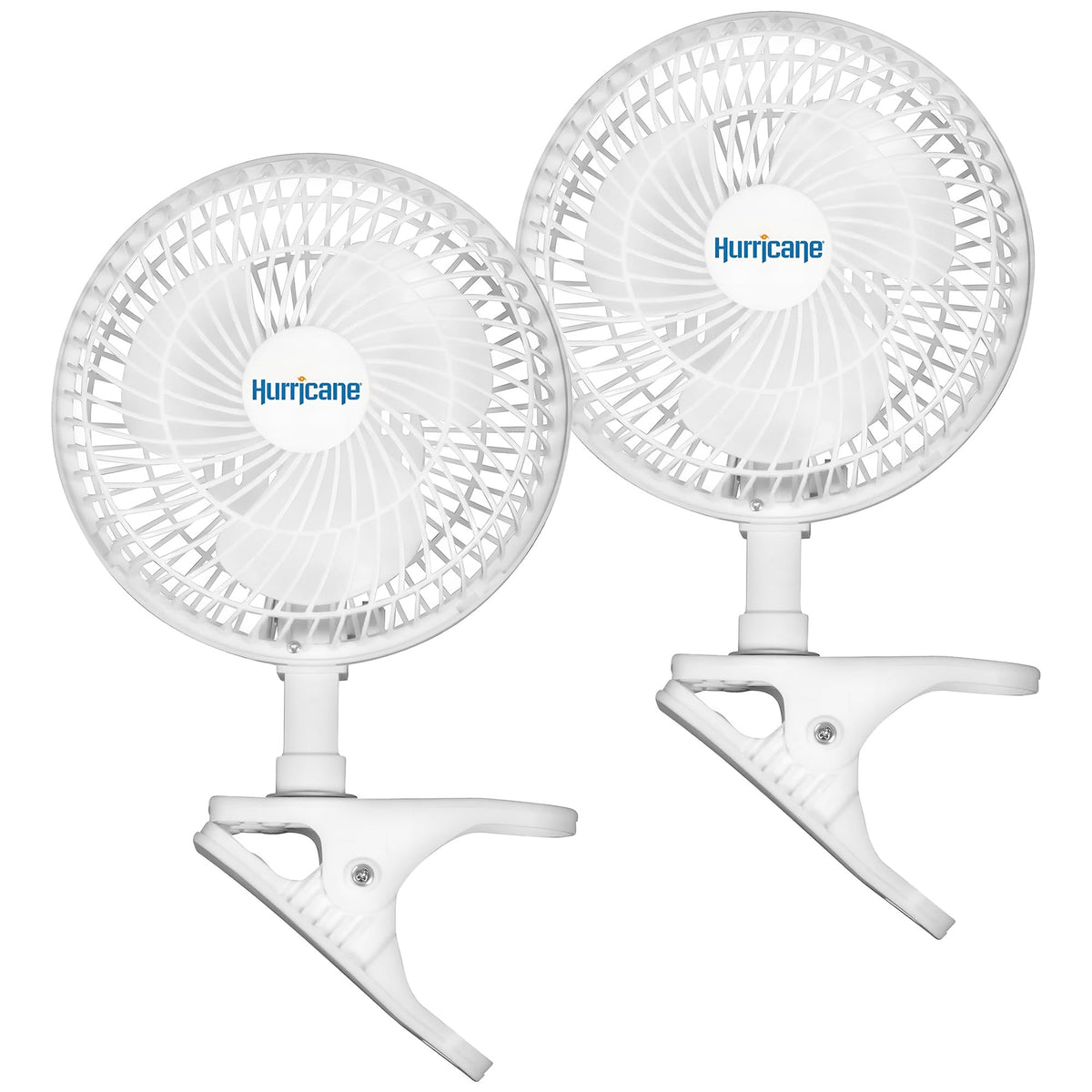 White 2-Pack 6" Clip-On Table Fan with 2 Quiet Speeds T893