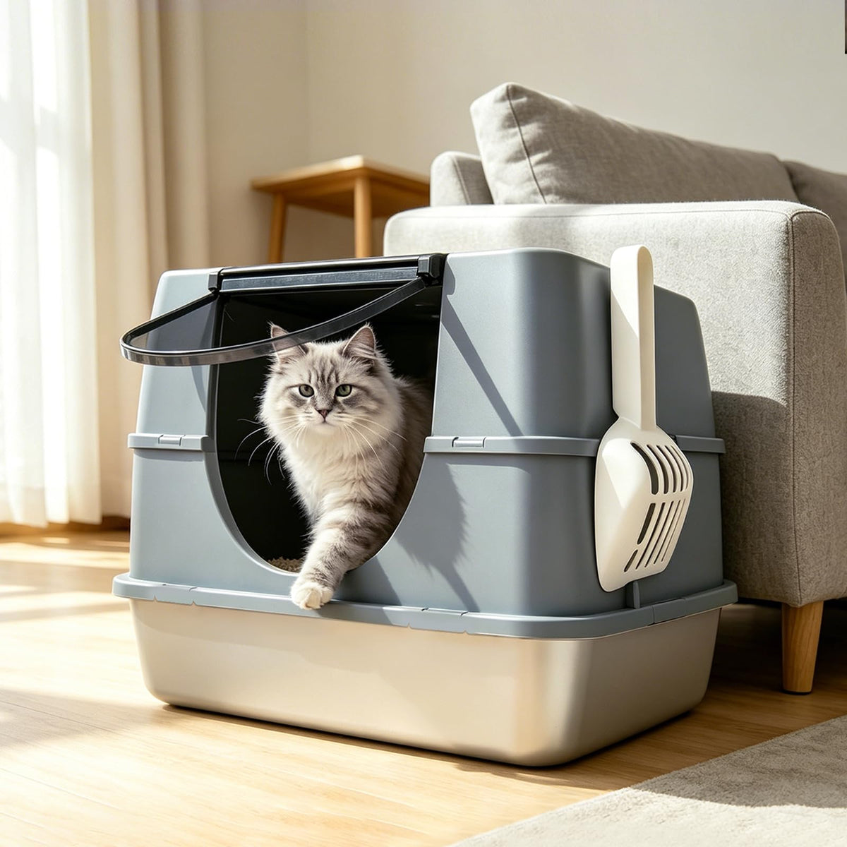 Stainless Steel Enclosed Litter Box T16590