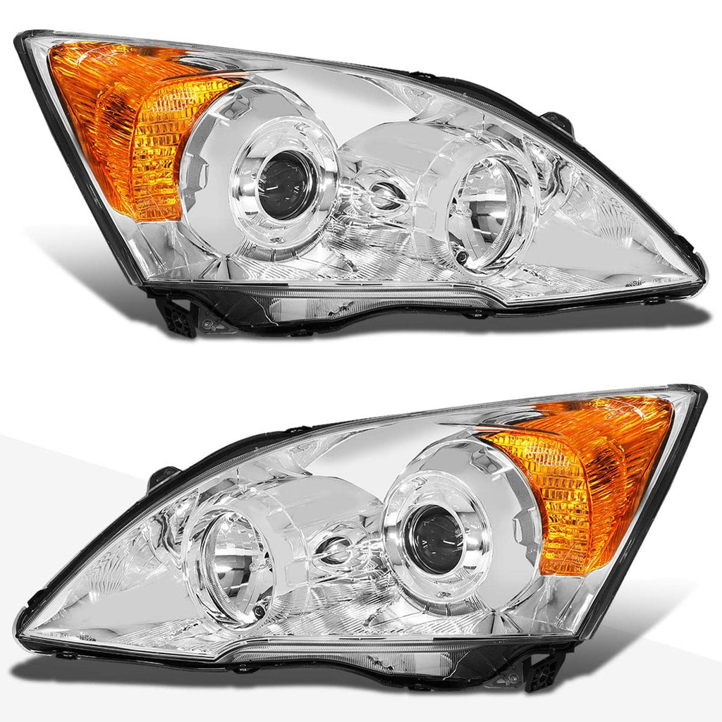 Projector Headlights Assembly with Chrome Housing Amber Corner R164