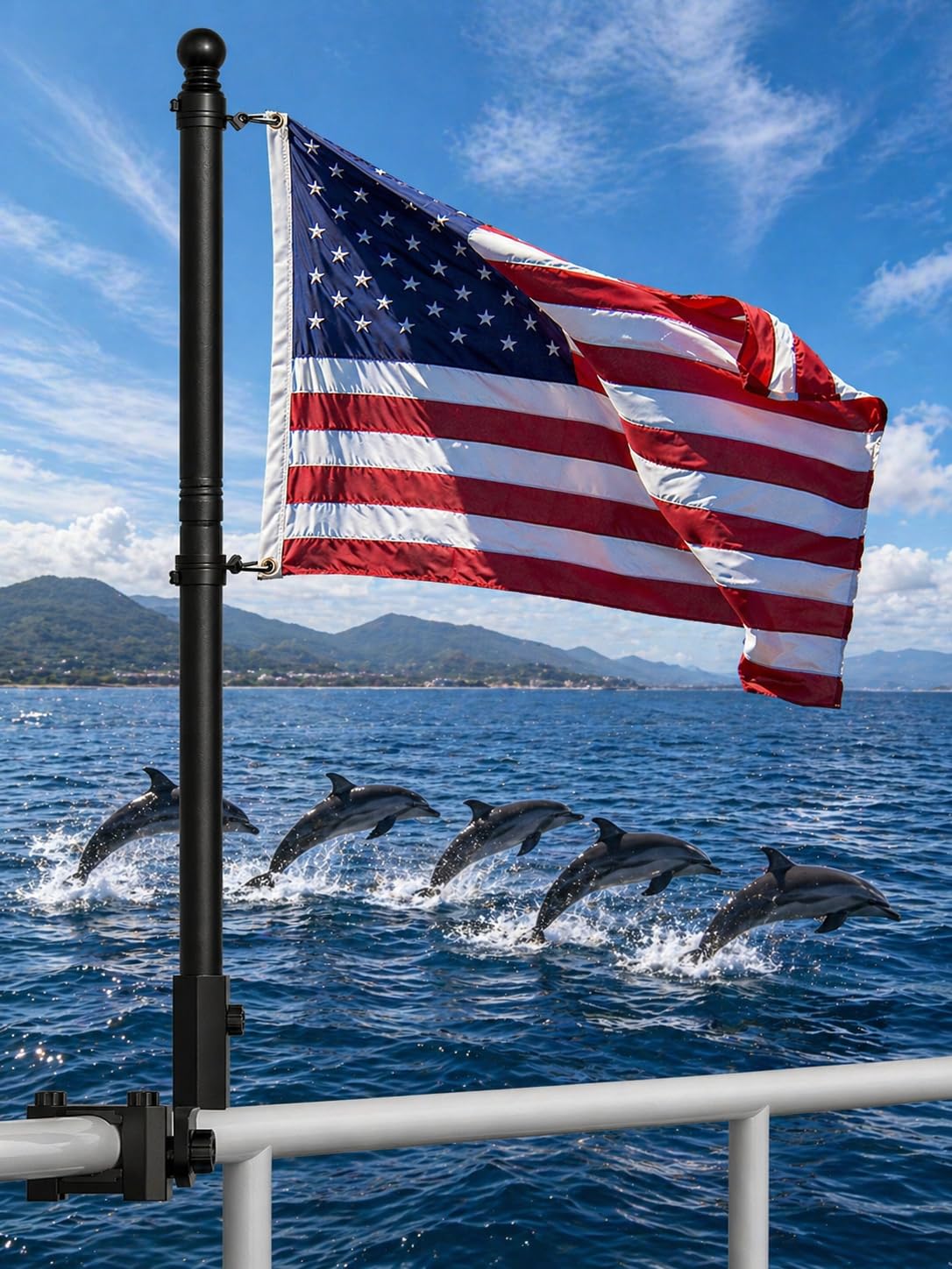 2.5FT Stainless Steel Boat Flag Pole Kit S71207