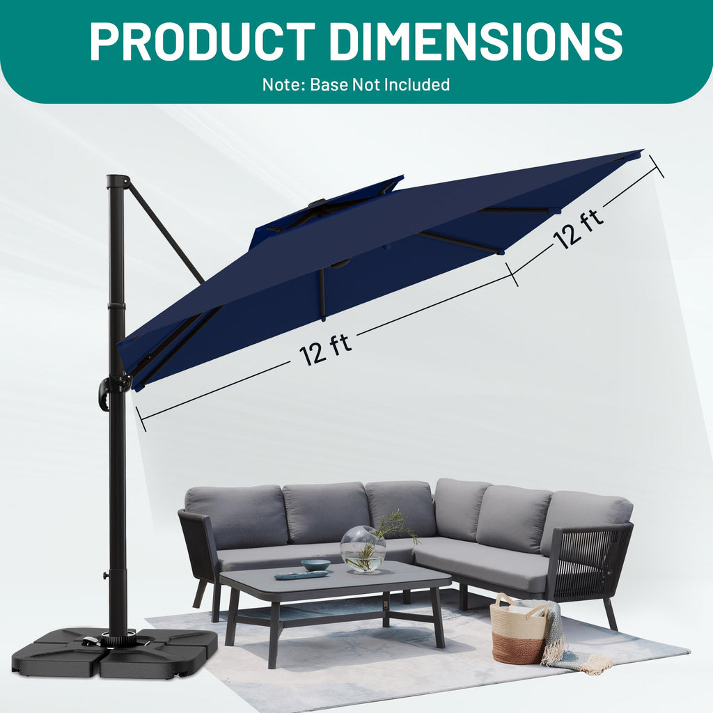 Navy Blue Cantilever Patio Umbrella A52711