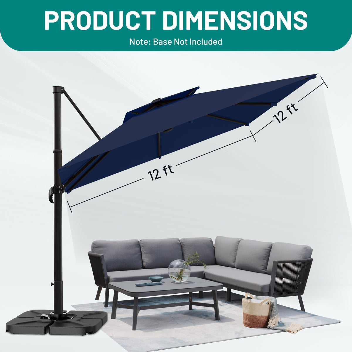 Navy Blue Cantilever Patio Umbrella A52711