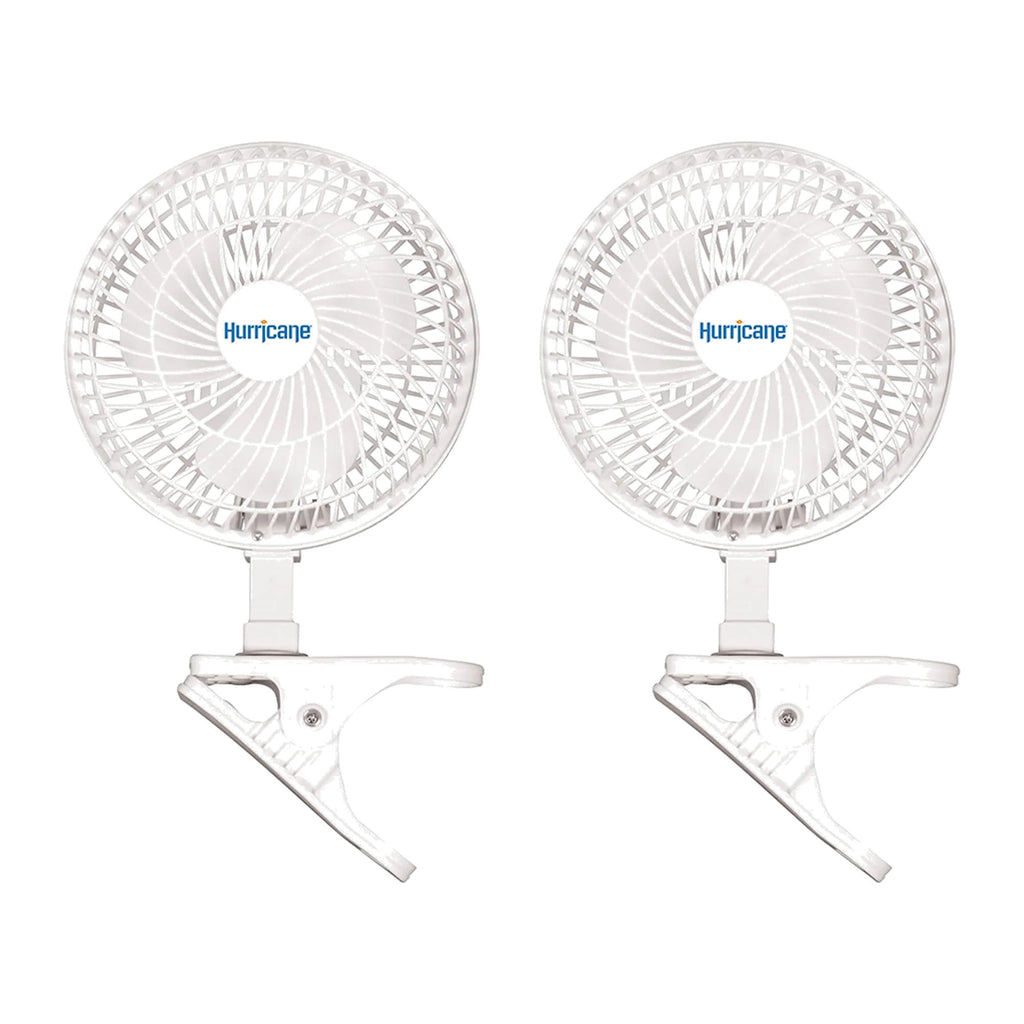 White 2-Pack 6" Clip-On Table Fan with 2 Quiet Speeds T893