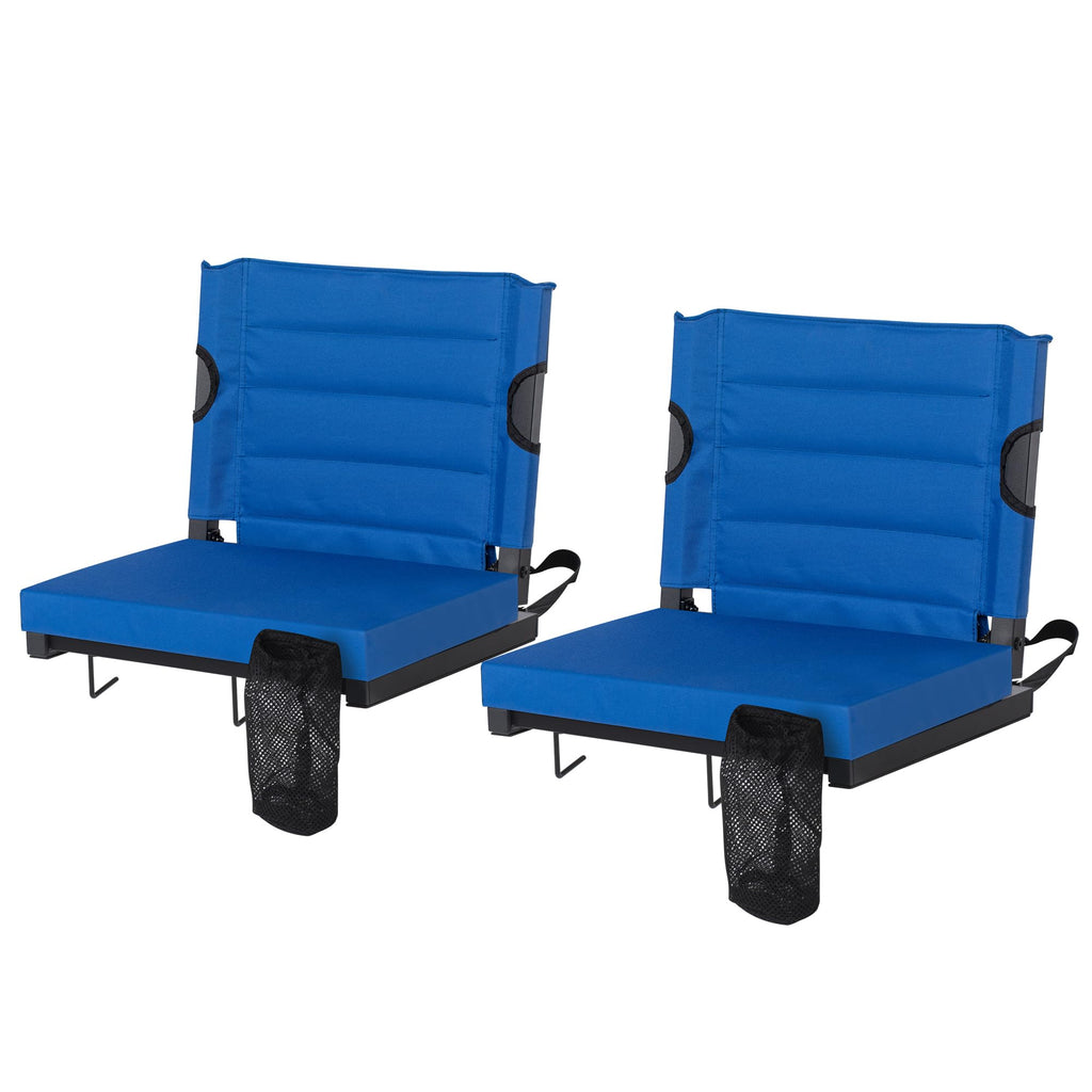 2 Pack Blue Stadium Seats for Bleachers with Back Support N802