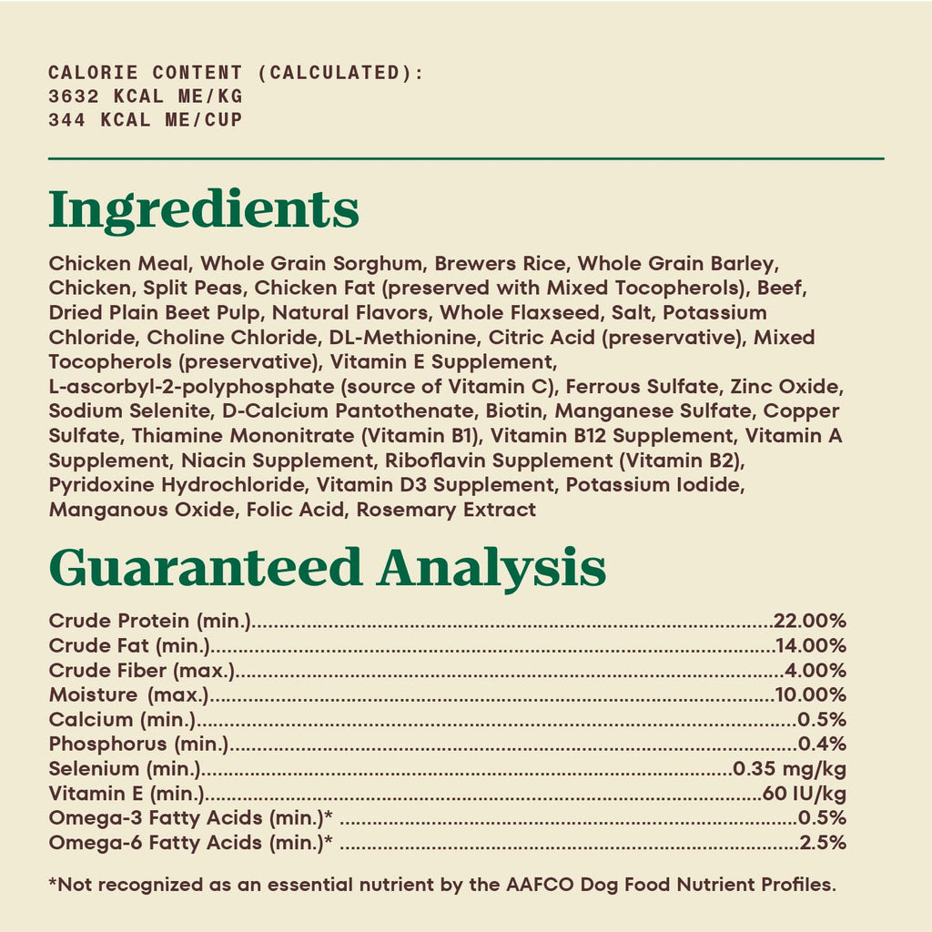 Natural Dry Dog Food Farm-Raised Beef 25 lb E13593