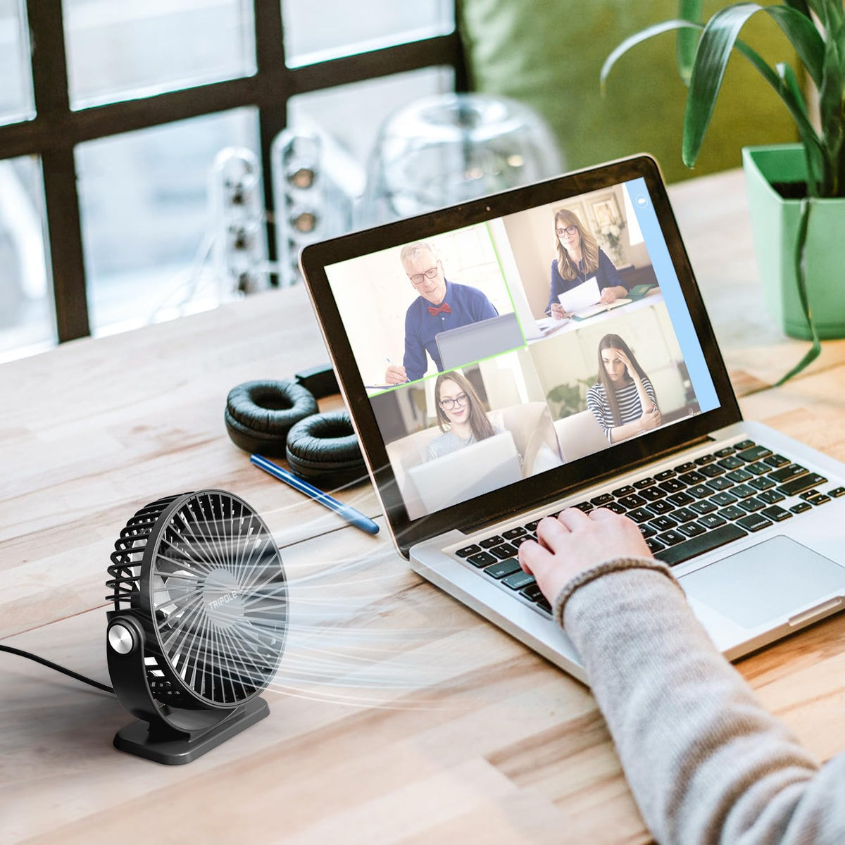 2 Pack USB Powered Mini Portable Desk Fan C890