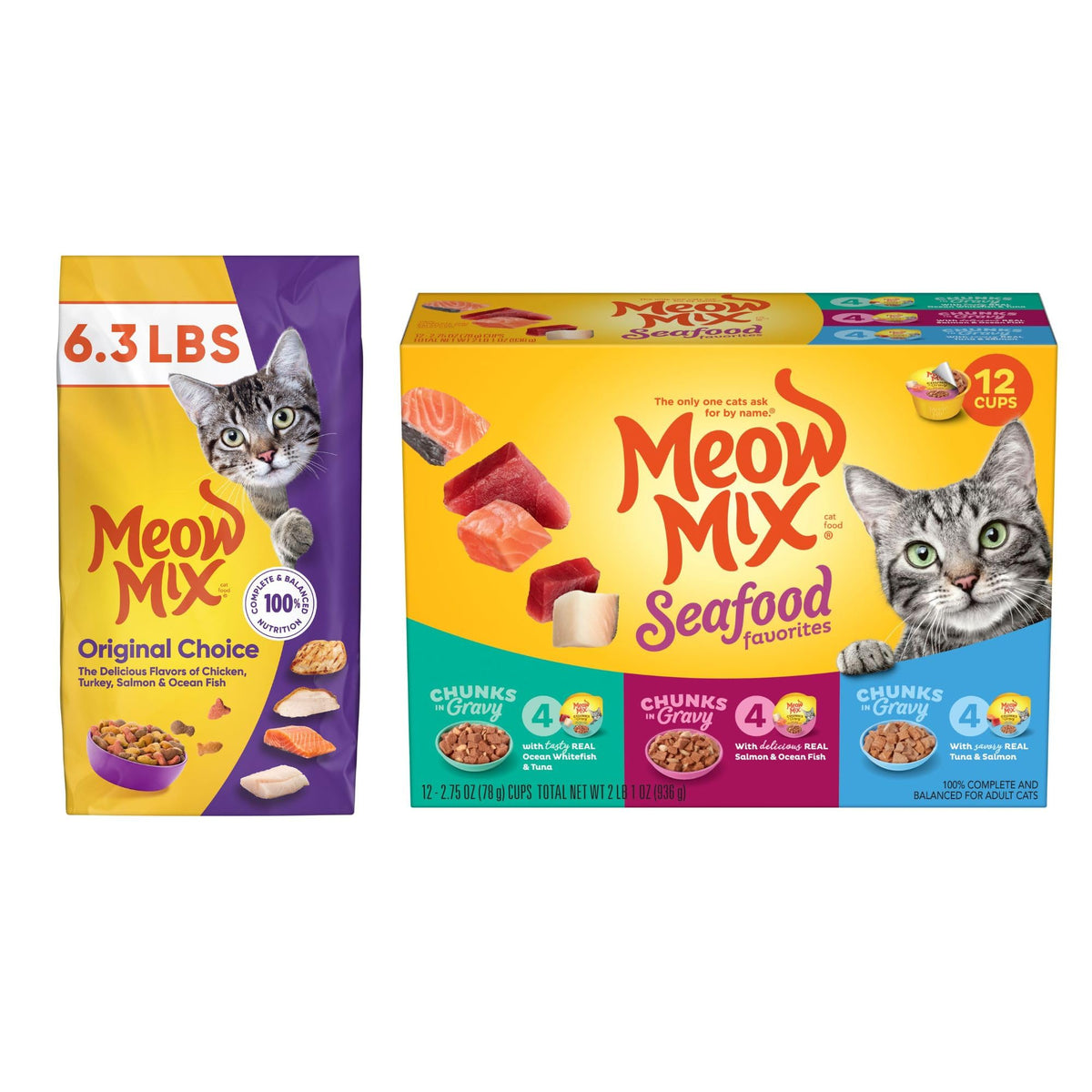 Dry Cat Food and Wet Cat Food Variety Pack T4196