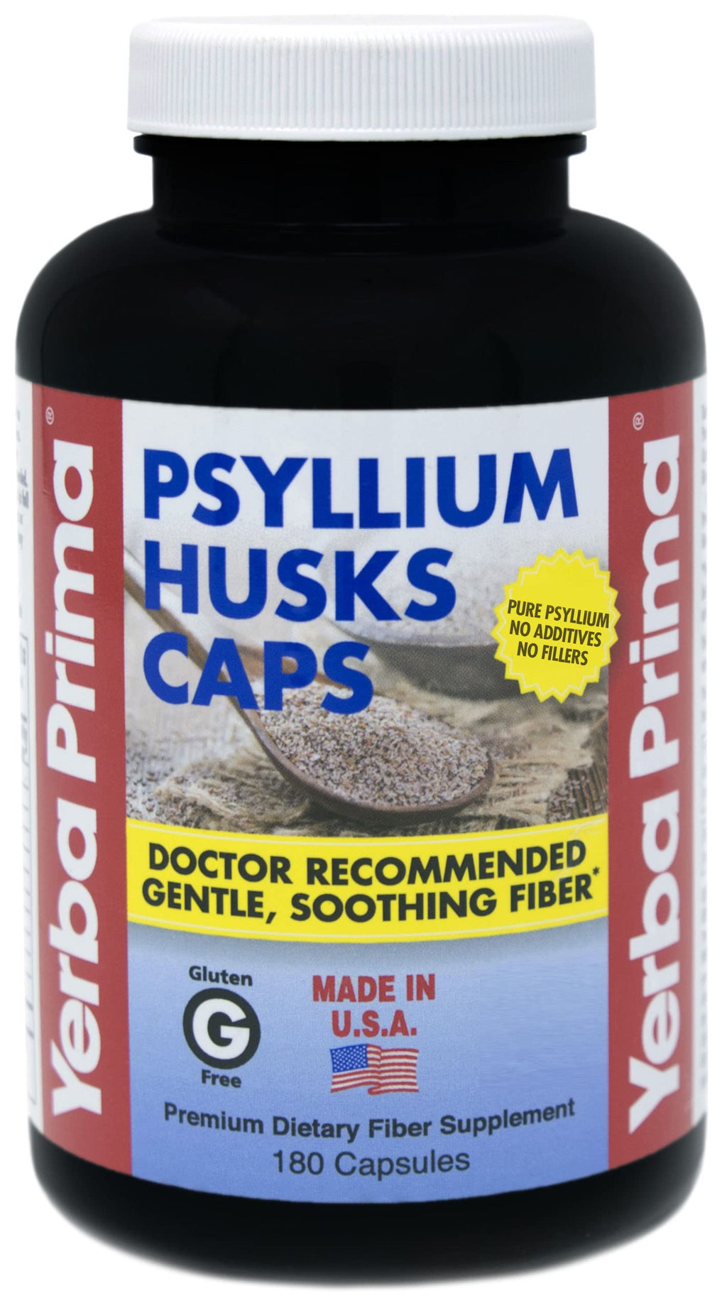 Psyllium Husks Caps Dietary Fiber 625 mg 180 Capsules T550