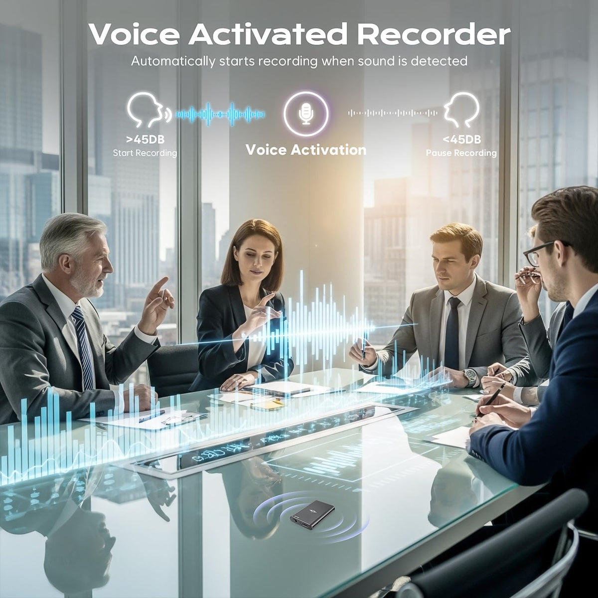 64GB Magnetic Voice Activated Recorder with Noise Reduction K246