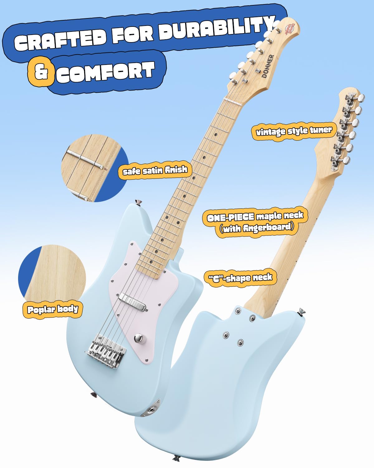 30 Inch Kids Electric Guitar Beginner Kit Blue Z581