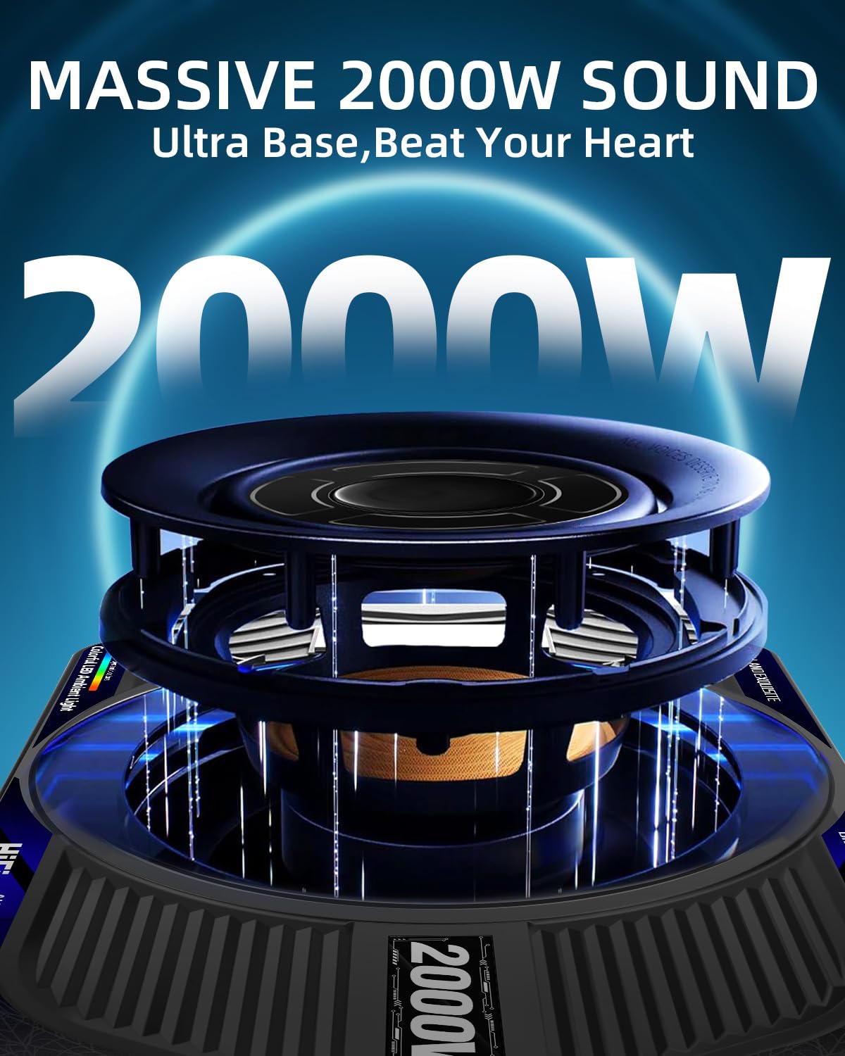 2000W 10 Inch Underseat Car Subwoofer and Amp Package X94002