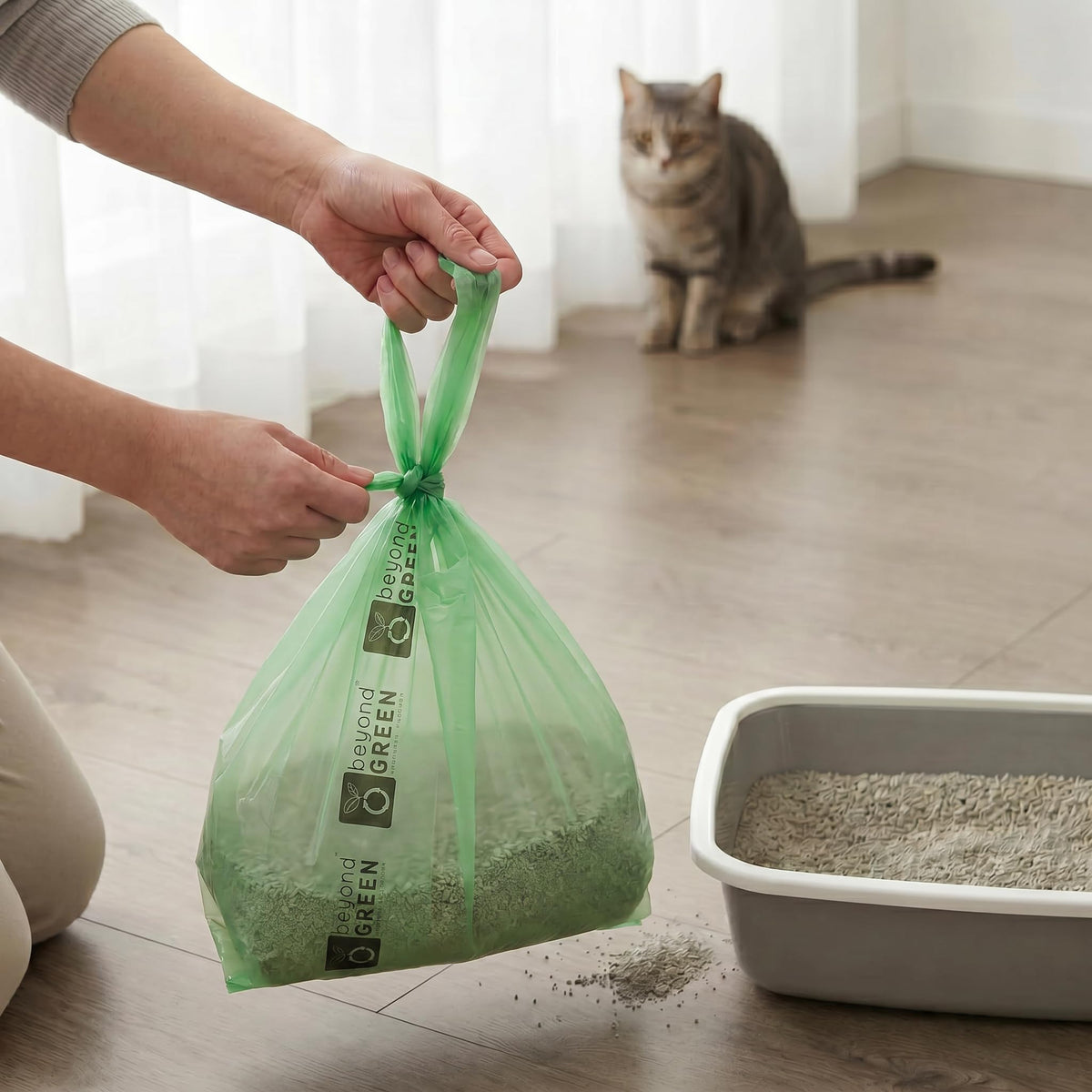 Cat Litter Bags with Handles, 300 Bags A6613