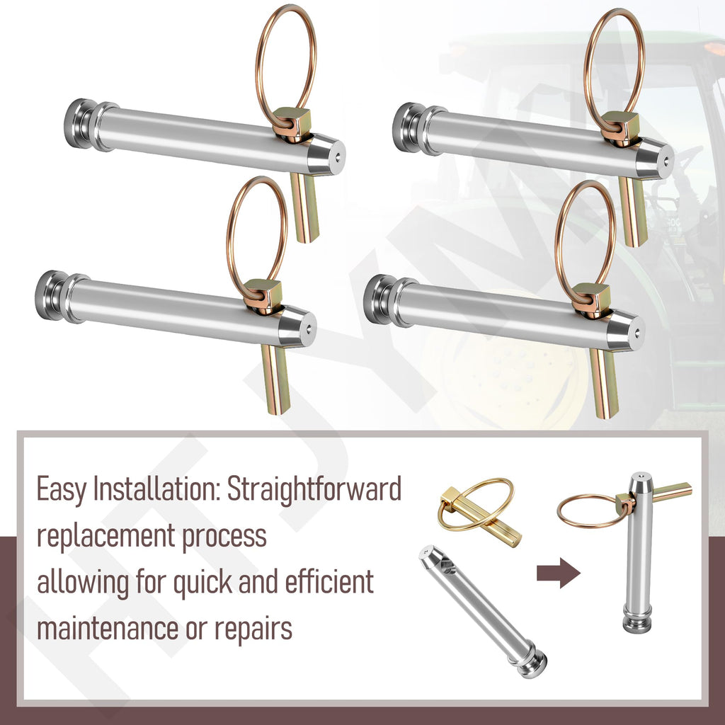 Cat 1 Top Link Pin Hitch Accessories, 4 Pack, 5-1/2, 3/4" J508