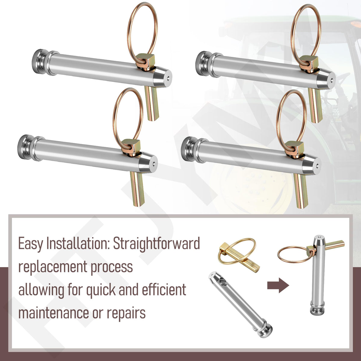 Cat 1 Top Link Pin Hitch Accessories, 4 Pack, 5-1/2, 3/4" J508