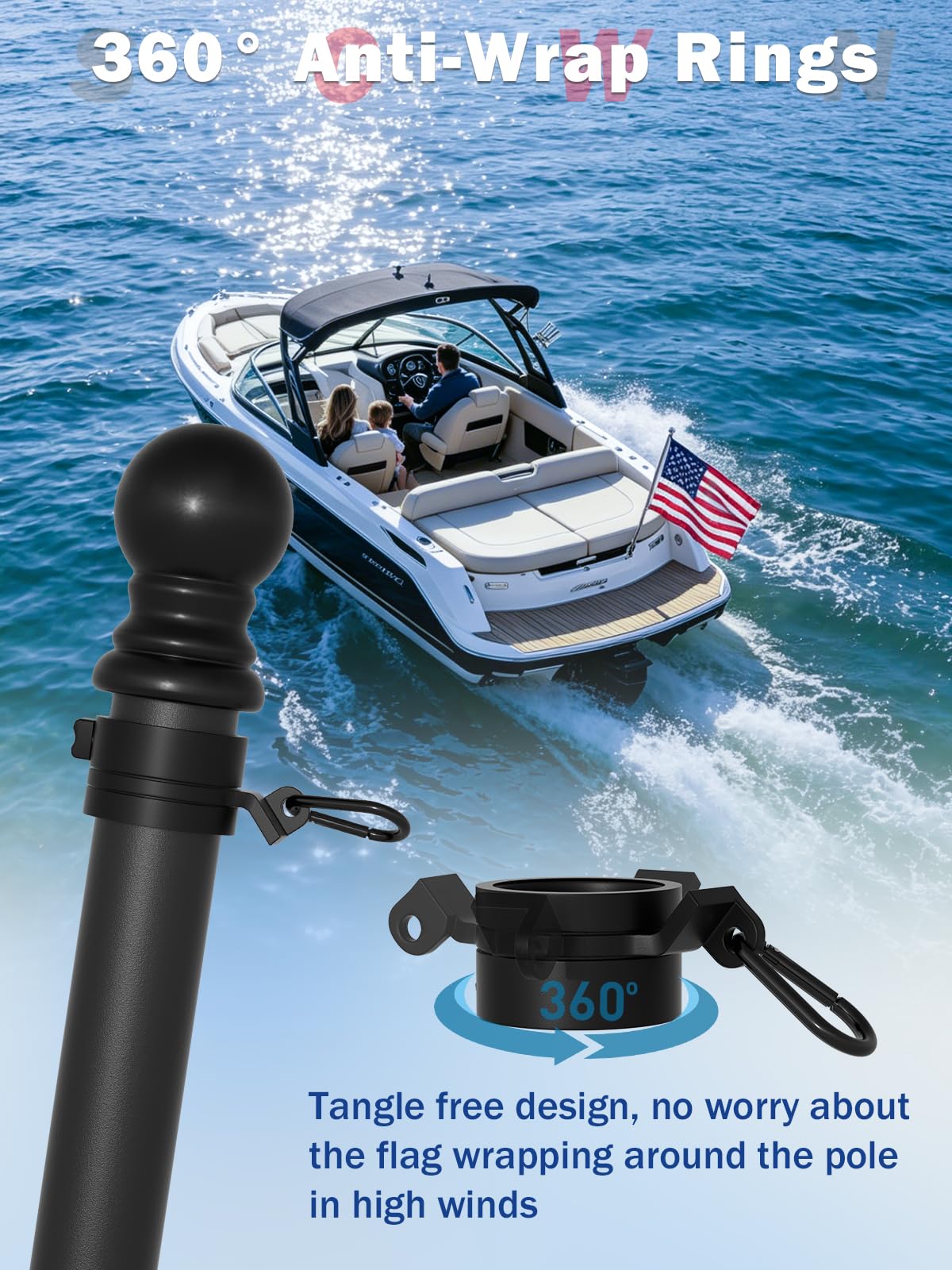 2.5FT Stainless Steel Boat Flag Pole Kit S71207
