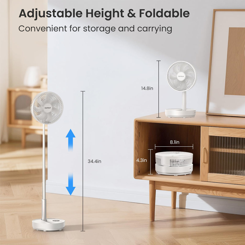 Portable Rechargeable Oscillating Standing Fan Y8070