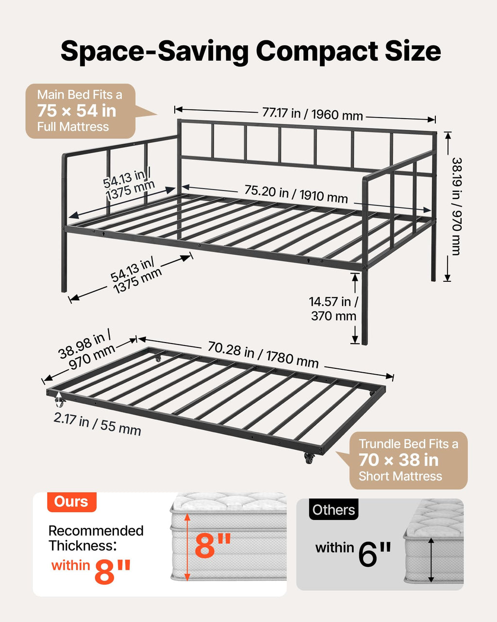 Full Size Daybed with Pop Up Trundle O151