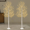 Set of 2 6 feet Lighted Birch Tree 160 LED Warm White U337740