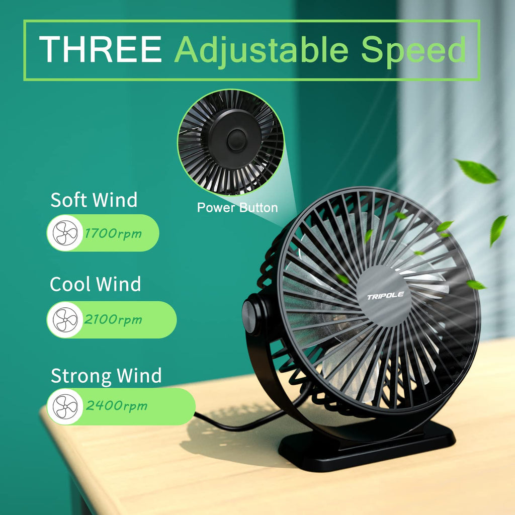 2 Pack USB Powered Mini Portable Desk Fan C890