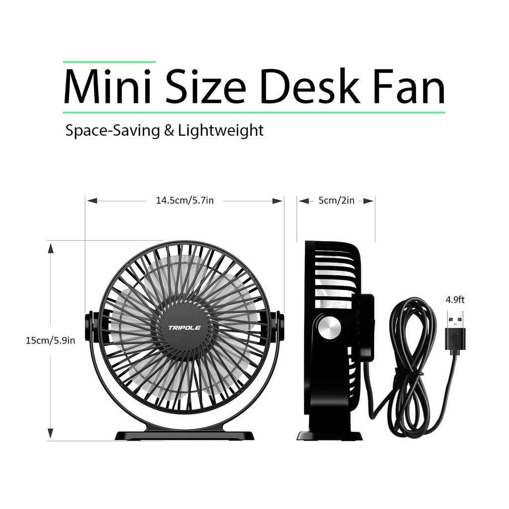 2 Pack USB Powered Mini Portable Desk Fan C890