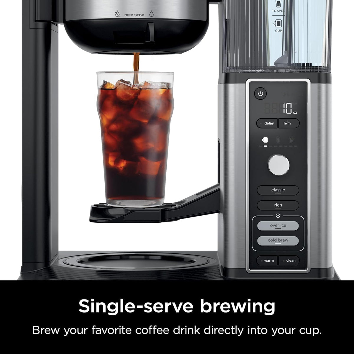 Hot & Iced XL Coffee Maker with Rapid Cold Brew, 8 Sizes, Black L88306