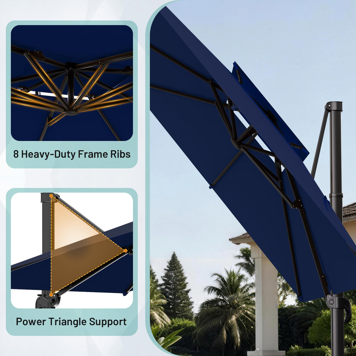 Navy Blue Cantilever Patio Umbrella A52711