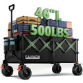 46" Collapsible Foldable Extended Wagon, 500LB Weight Capacity with 280L Heavy Duty Folding Cart, Black F148