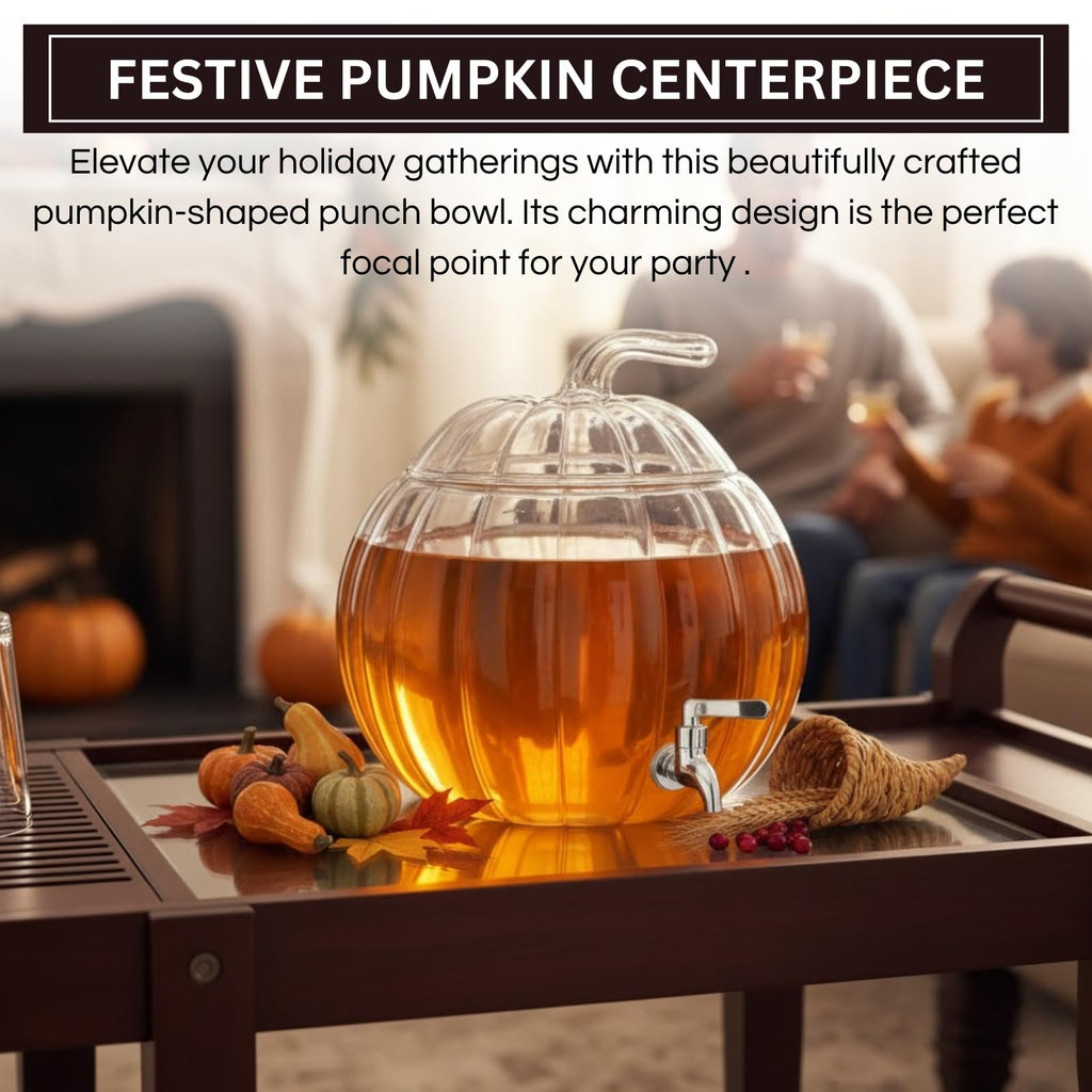 Glass Pumpkin Drink Dispenser 2 Gallon N73206