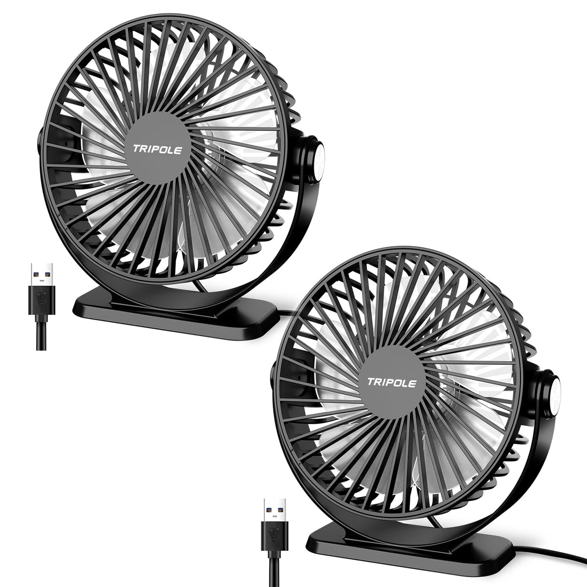 2 Pack USB Powered Mini Portable Desk Fan C890