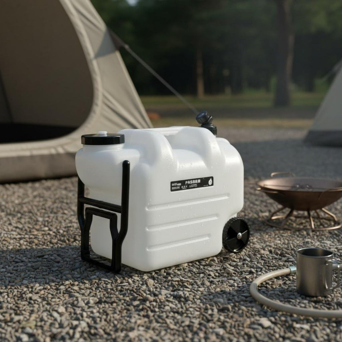 Portable Water Jug with Wheels and Built-In Tap E327279