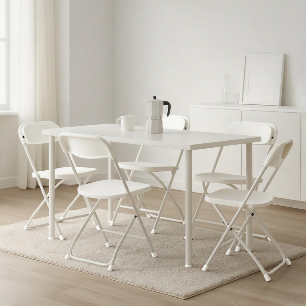 10 Pack White Plastic Folding Chairs J999