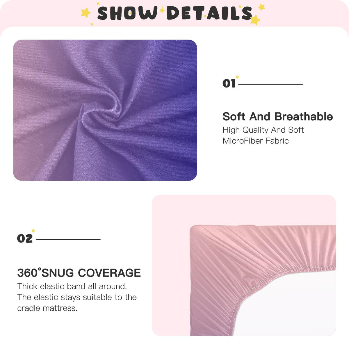 Dark Blue Pink Fitted Crib Sheet Microfiber Z868