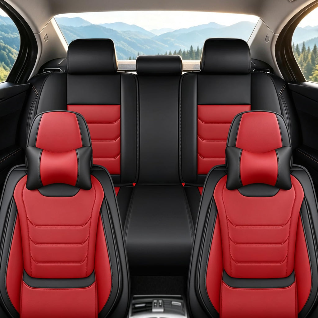 Black Red Seat Covers Full Set C226