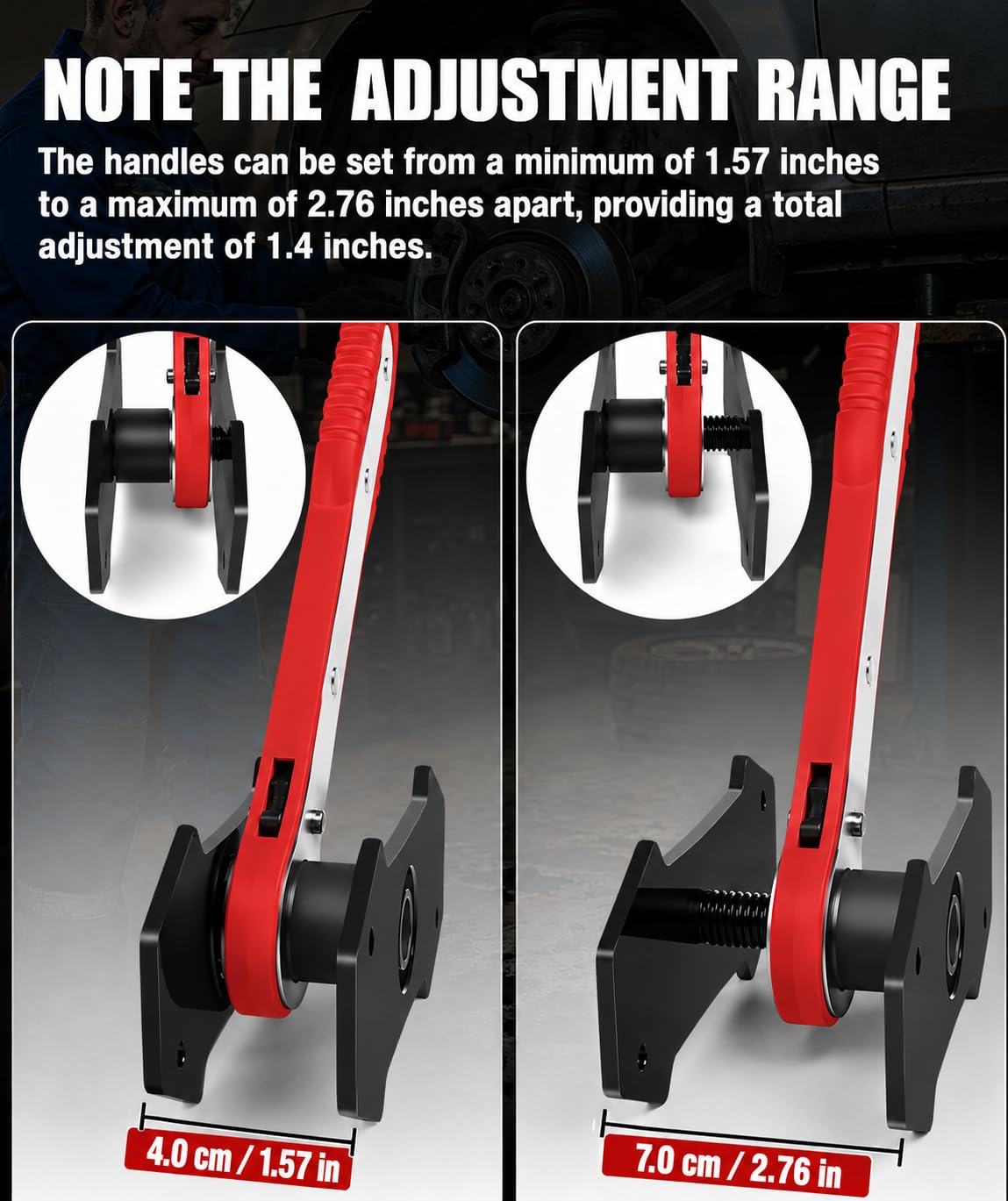 Brake Caliper Compression Tool with 2 Steel Plates and 2 Hooks T28620