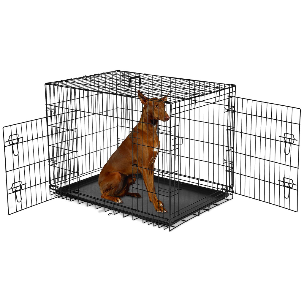 48 Inch Extra Large Folding Dog Crate with Divider Panel D909317