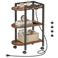 Rolling Narrow Side Table with Charging Station A651