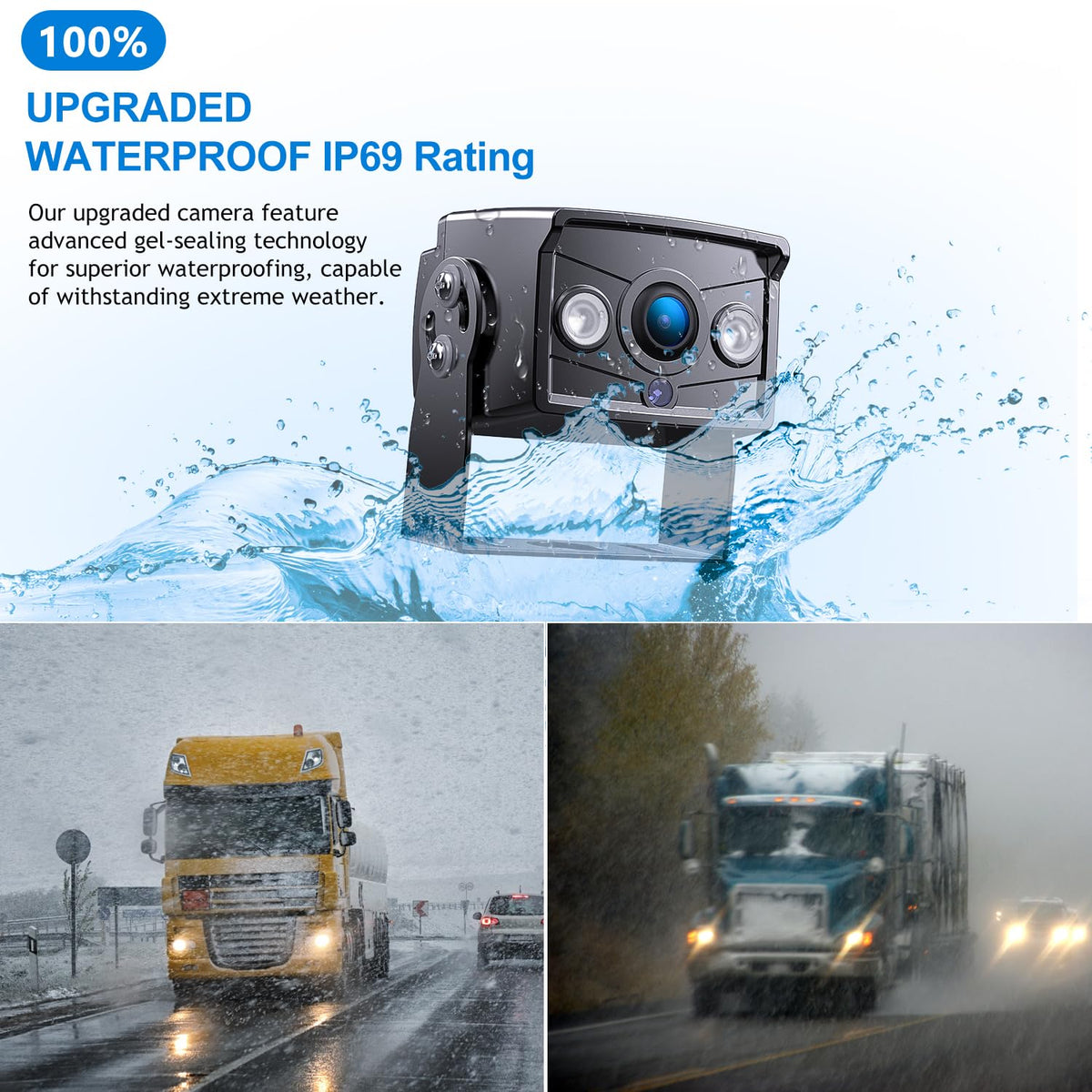 Wired RV Backup Camera with 7" 1080P IPS Monitor N801